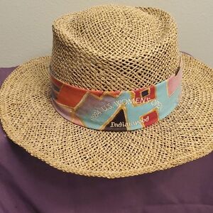 Vintage 1994 U S Women's Open Indianwood Straw Hat with Colorful Band